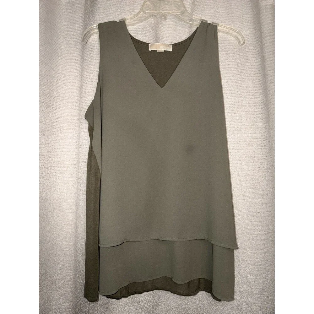 Michael Kors Blouse Size Large Olive Green